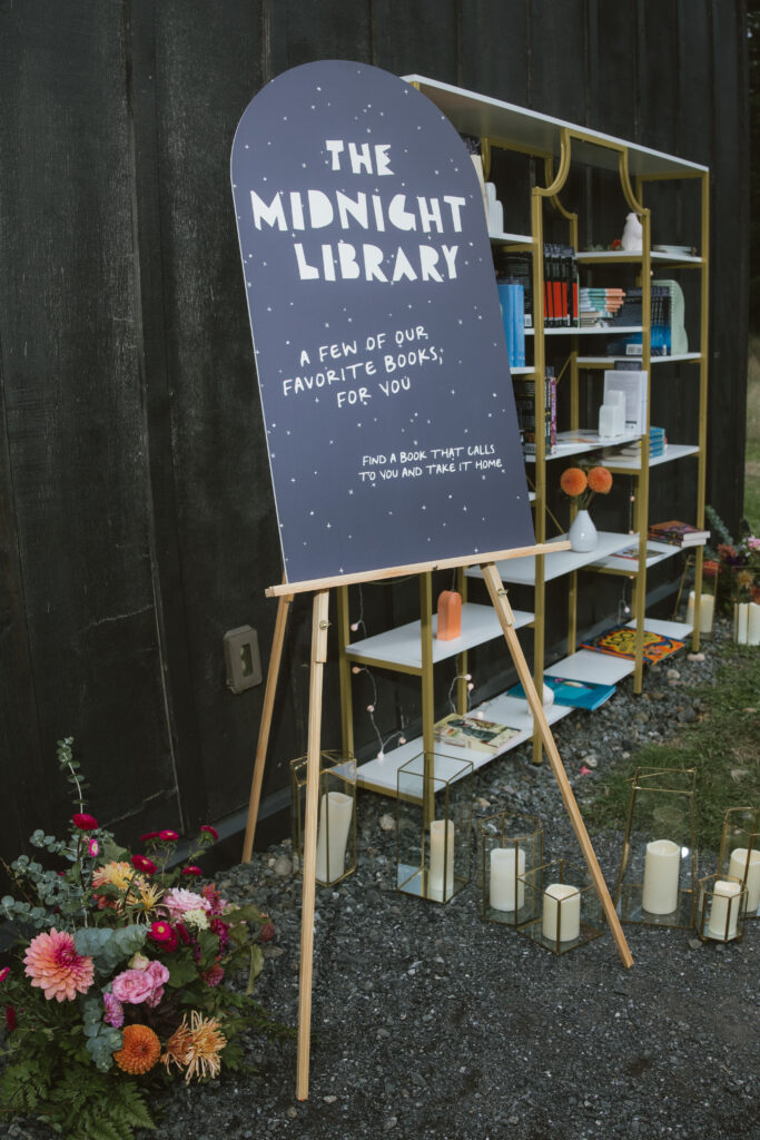 Midnight library at Friday Harbor Wedding