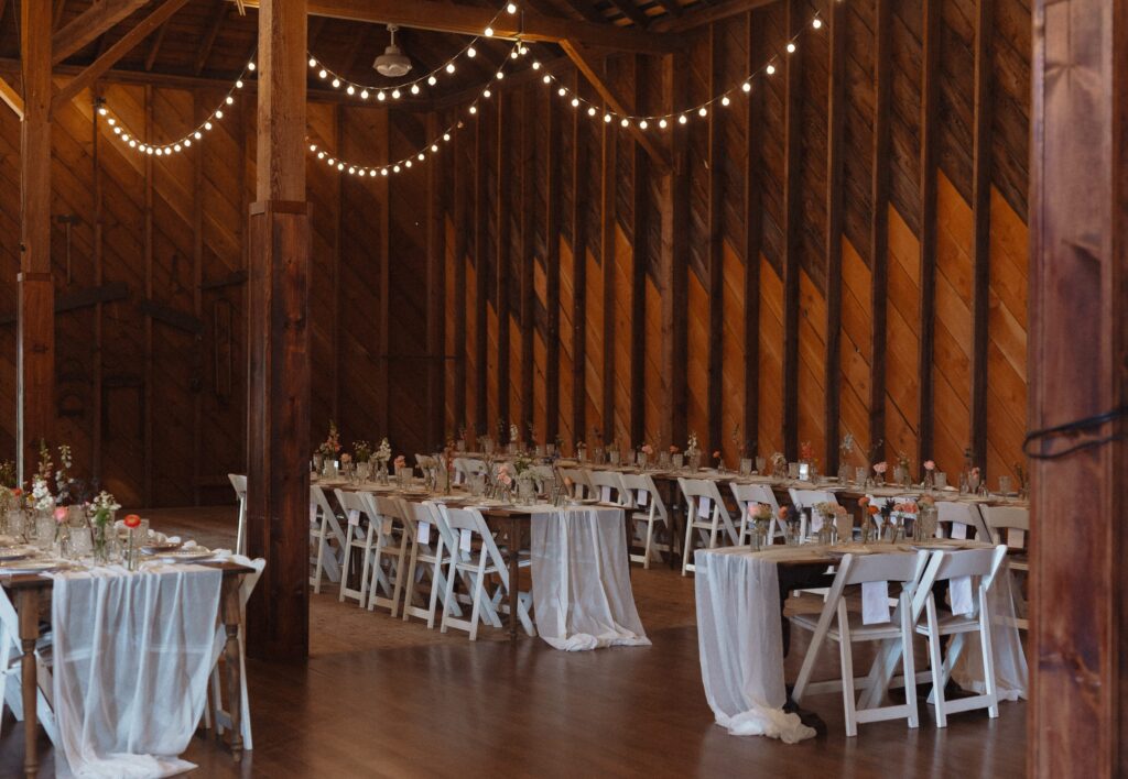 Reception barn at Crockett Farm
