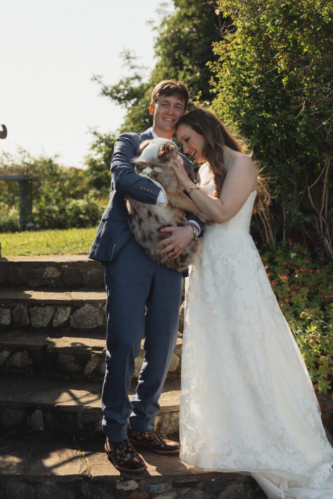 Wedding couple on Whidbey Island's Crockett Farm