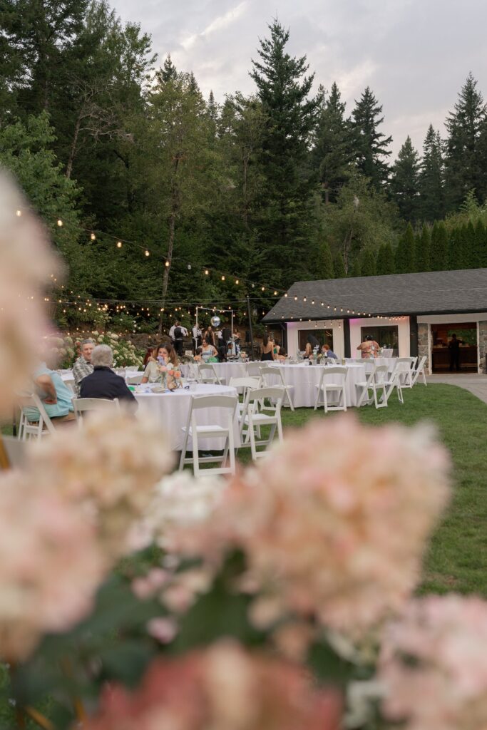 A summertime reception in the garden of Cape Horn Estate