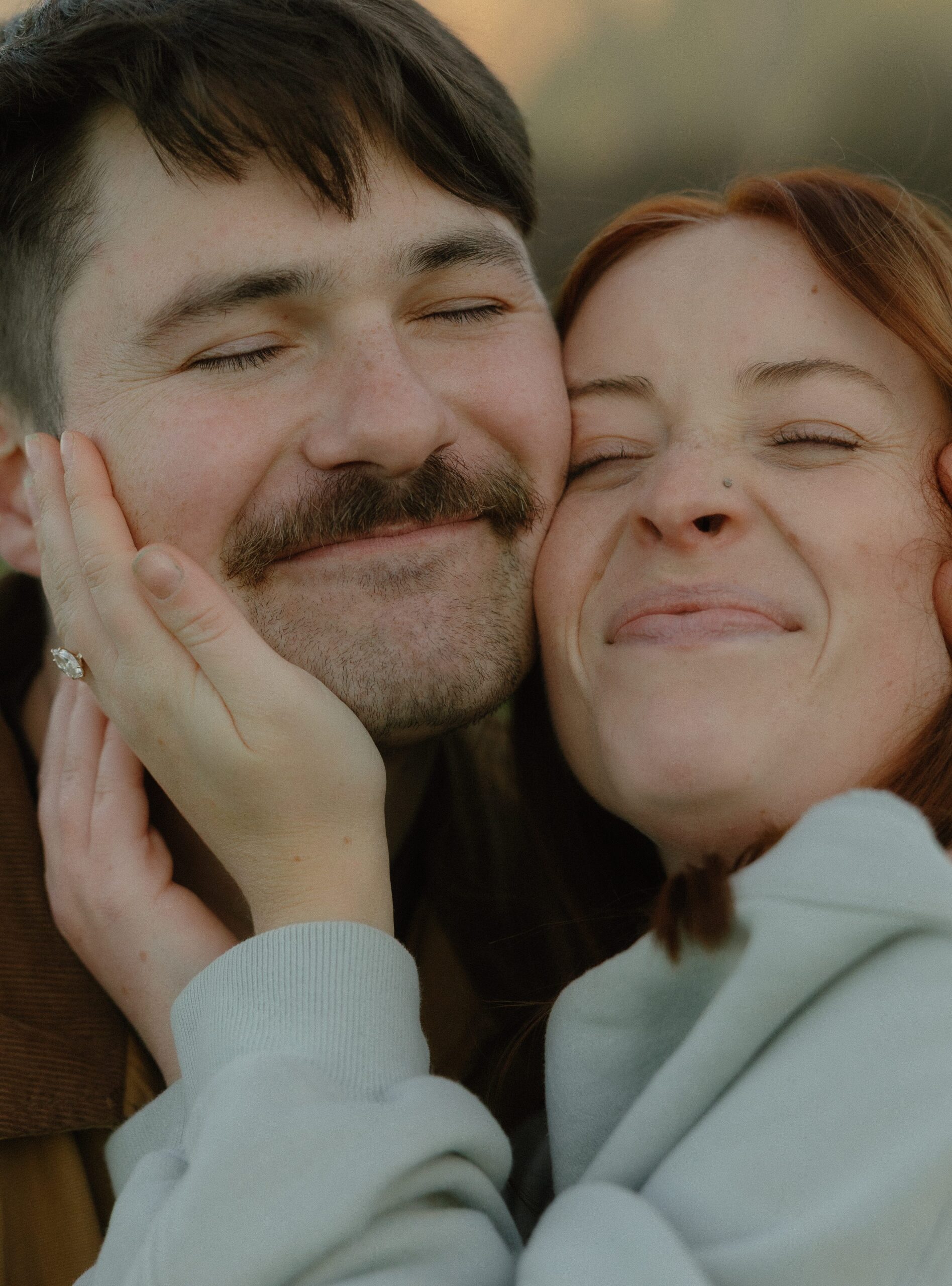 Snoqualmie Valley engagement session with Mount Si in the background