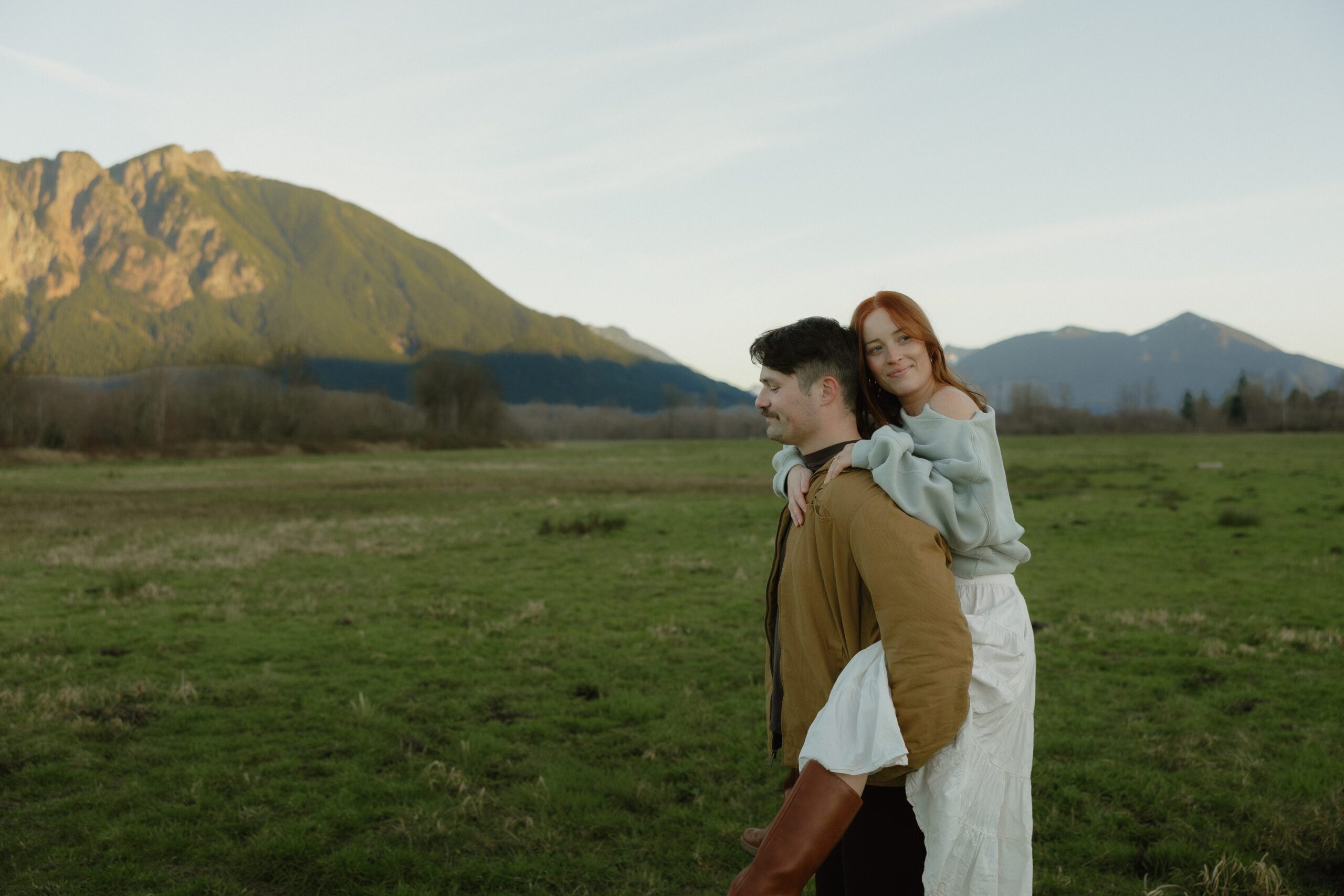 Relaxed engagement photos guided by natural movement at Elk Fields
