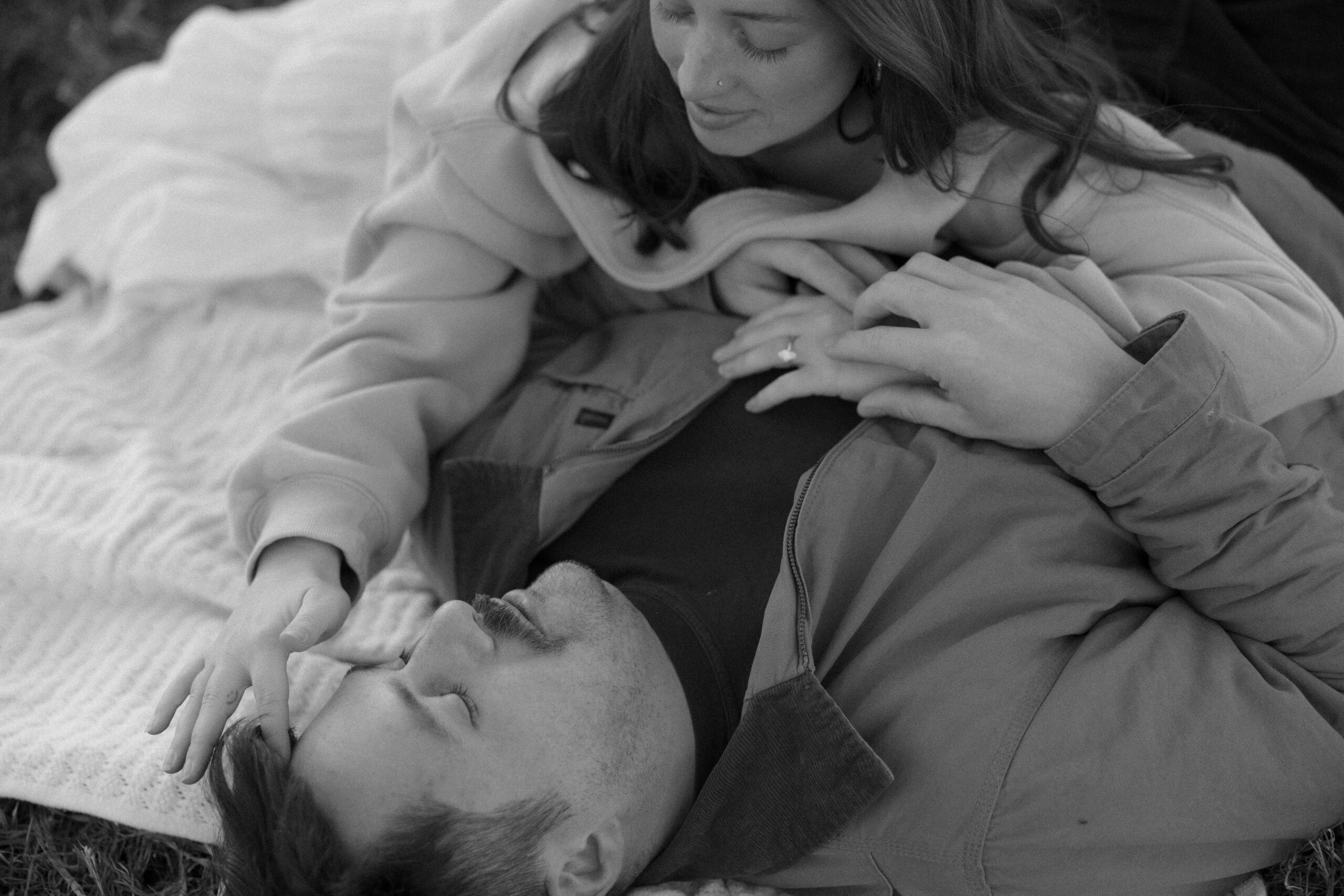 Relaxed engagement photos guided by natural movement at Elk Fields