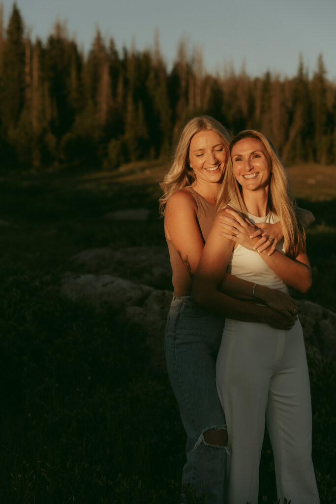 Romantic and adventurous engagement photos in Cody, Wyoming.